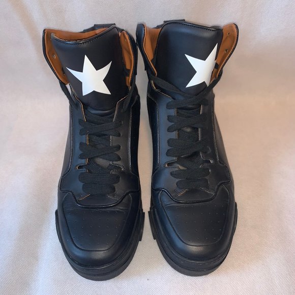 Givenchy High Top Sneaker Star Detail, Black